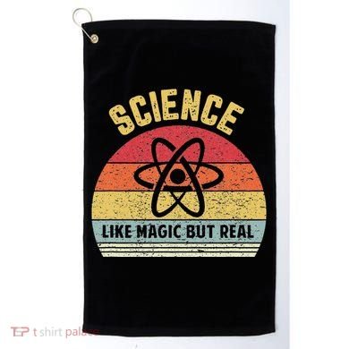 Science Like Magic But Real Funny Retro Science Teacher Golf Towel