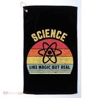 Science Like Magic But Real Funny Retro Science Teacher Golf Towel thumb 0