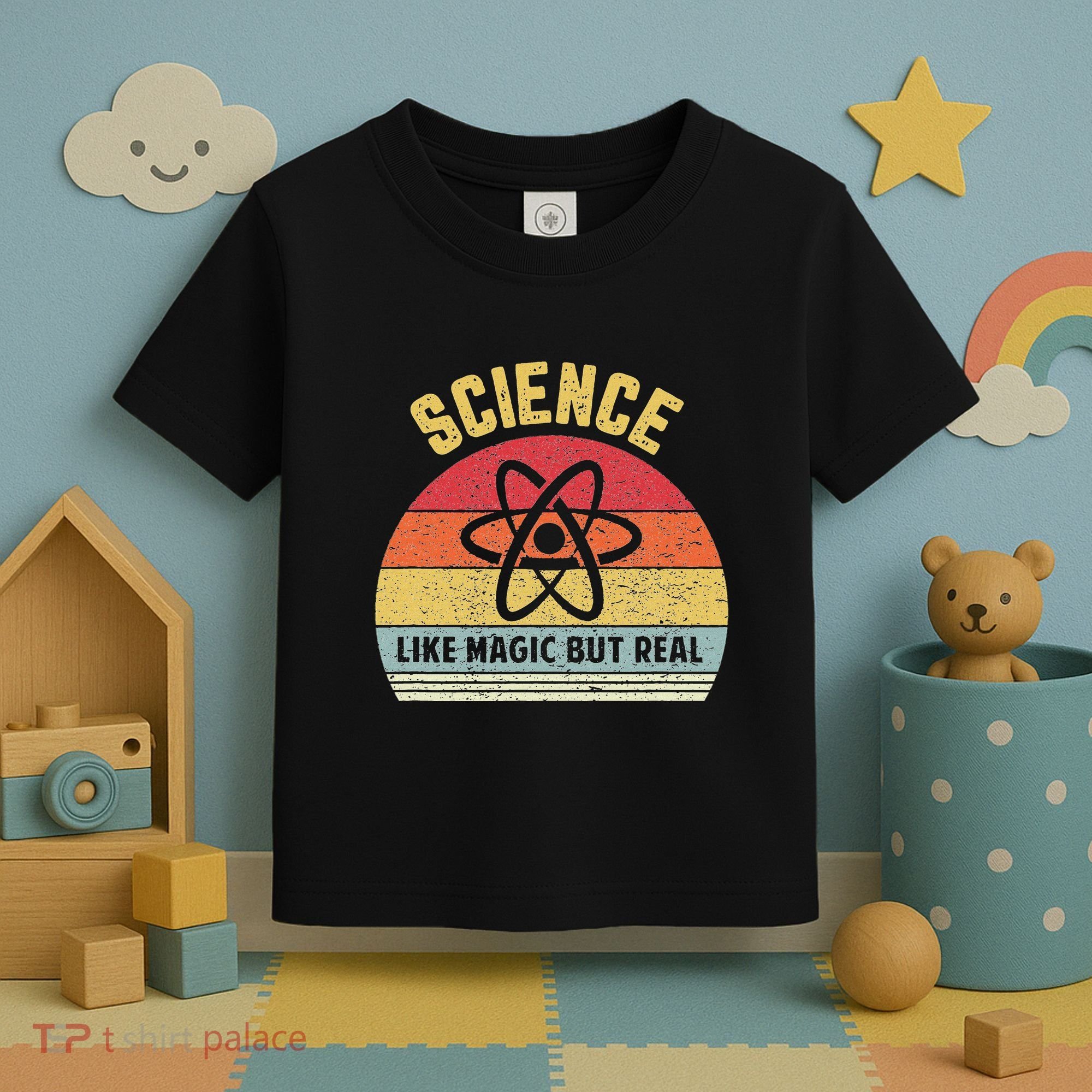 Science Like Magic But Real Funny Retro Science Teacher Toddler T-Shirt