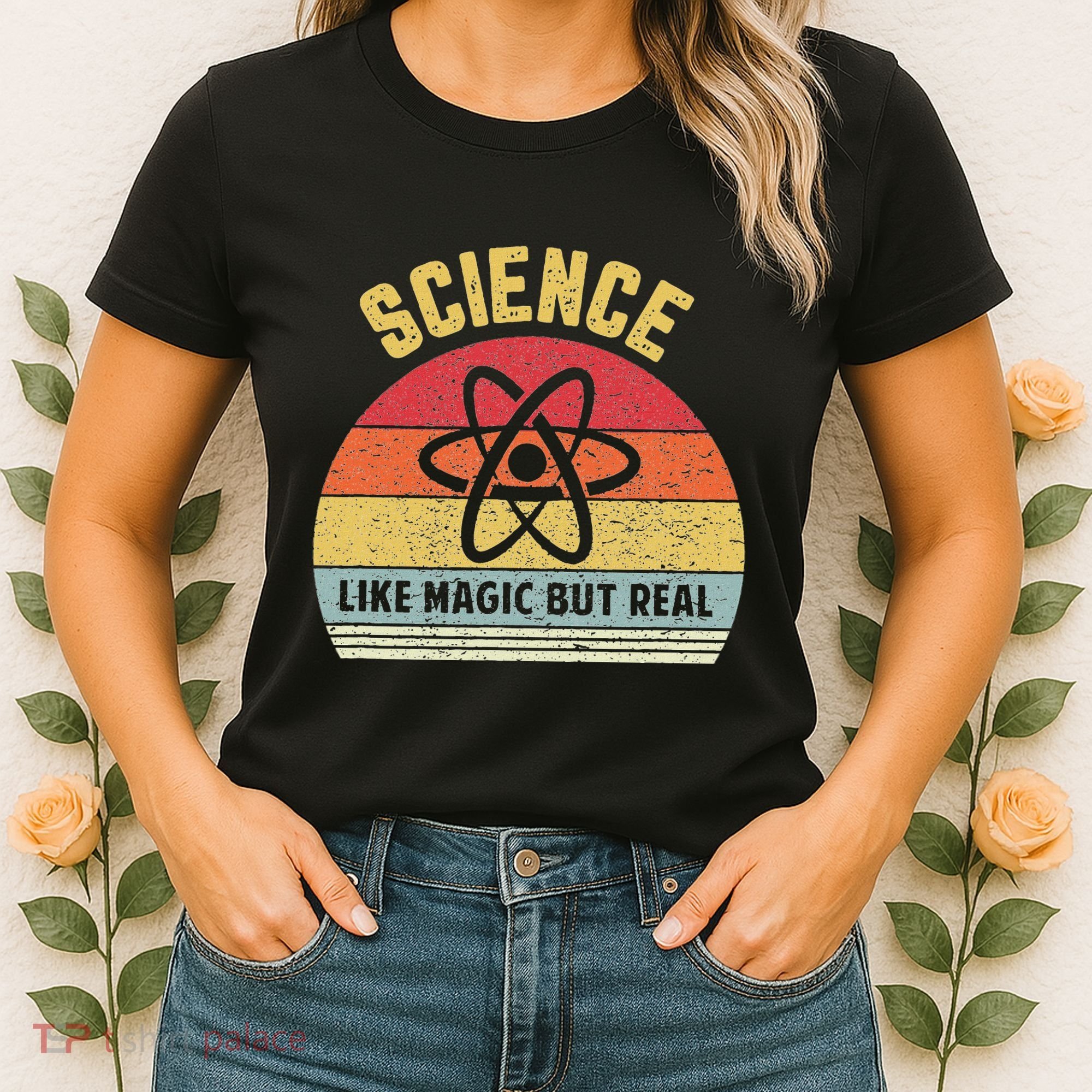 Science Like Magic But Real Funny Retro Science Teacher Women's T-Shirt