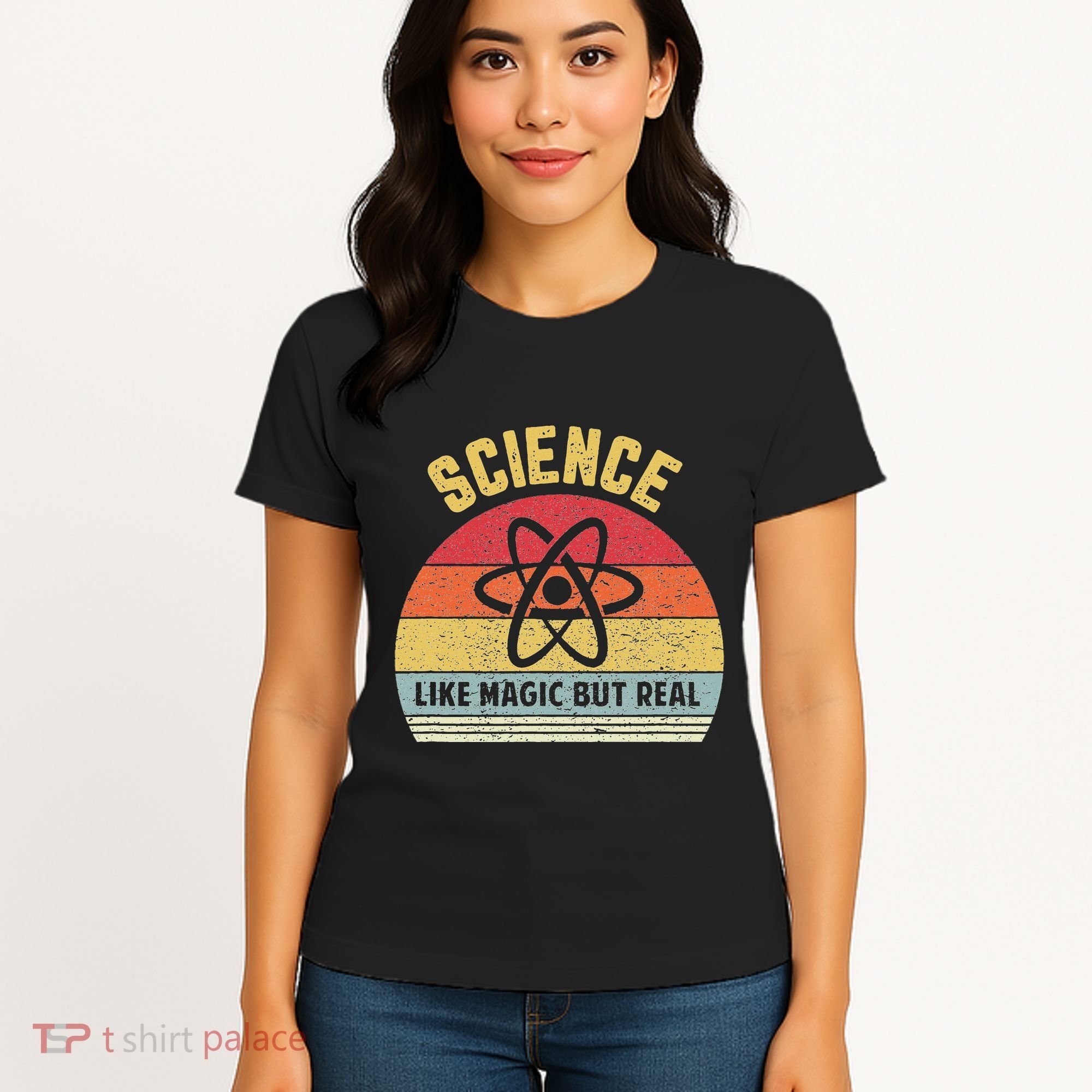 Science Like Magic But Real Funny Retro Science Teacher Women's T-Shirt