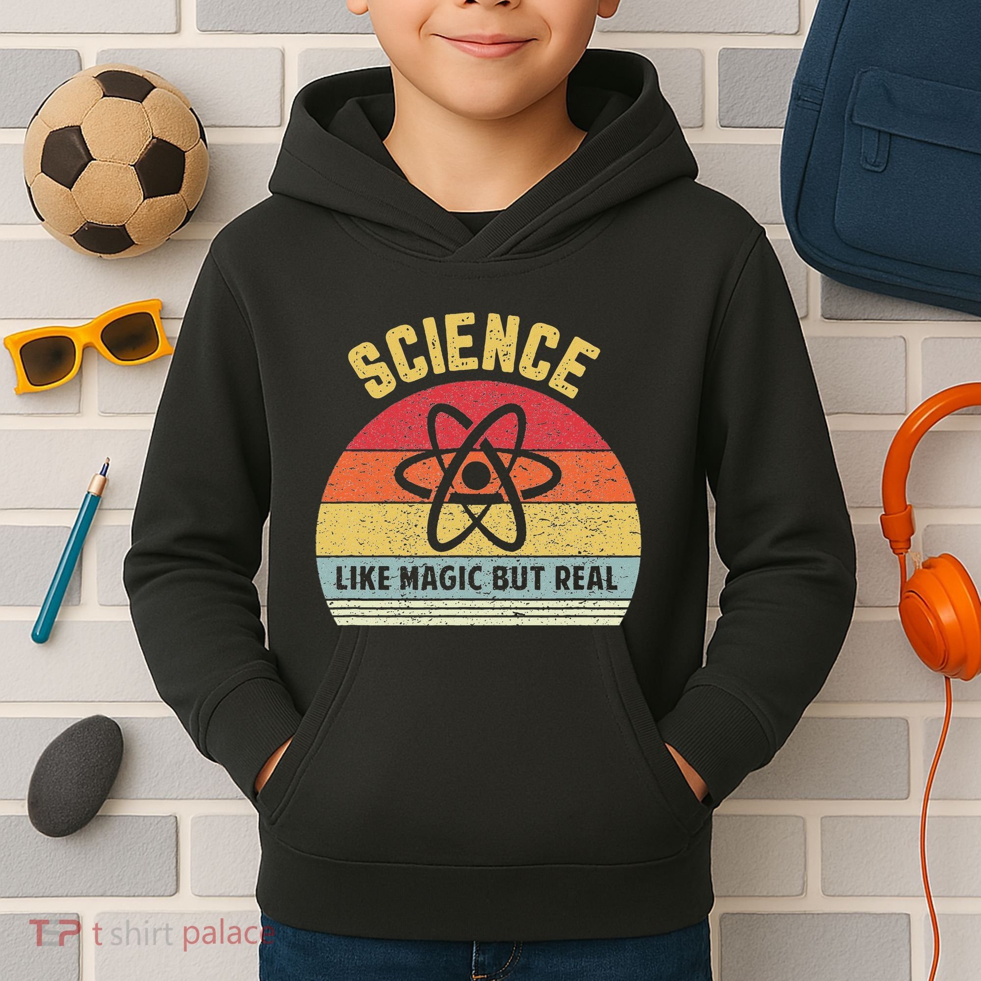 Science Like Magic But Real Funny Retro Science Teacher Kids Hoodie