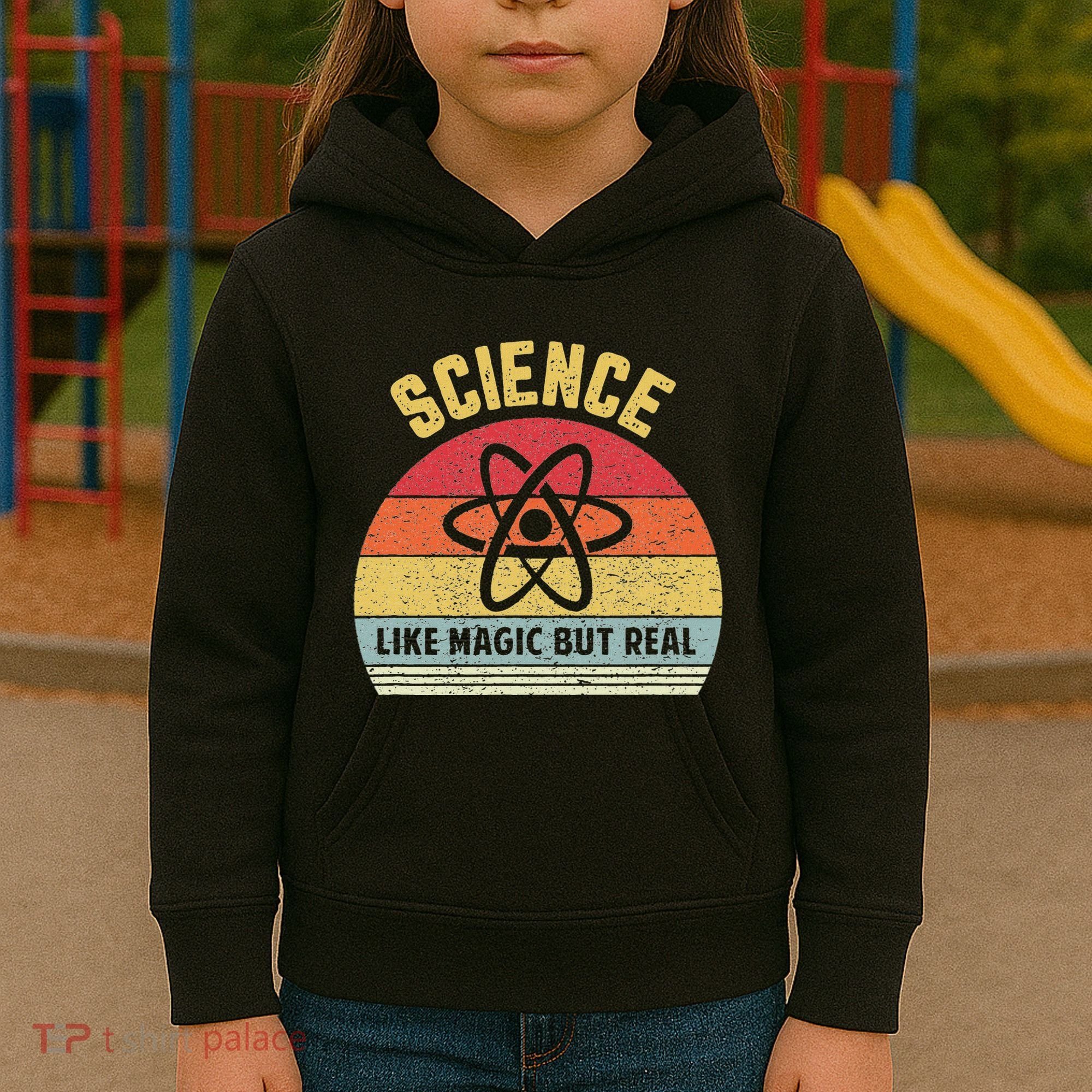 Science Like Magic But Real Funny Retro Science Teacher Kids Hoodie