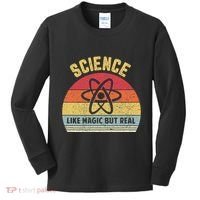 Science Like Magic But Real Funny Retro Science Teacher Kids Long Sleeve Shirt thumb 0