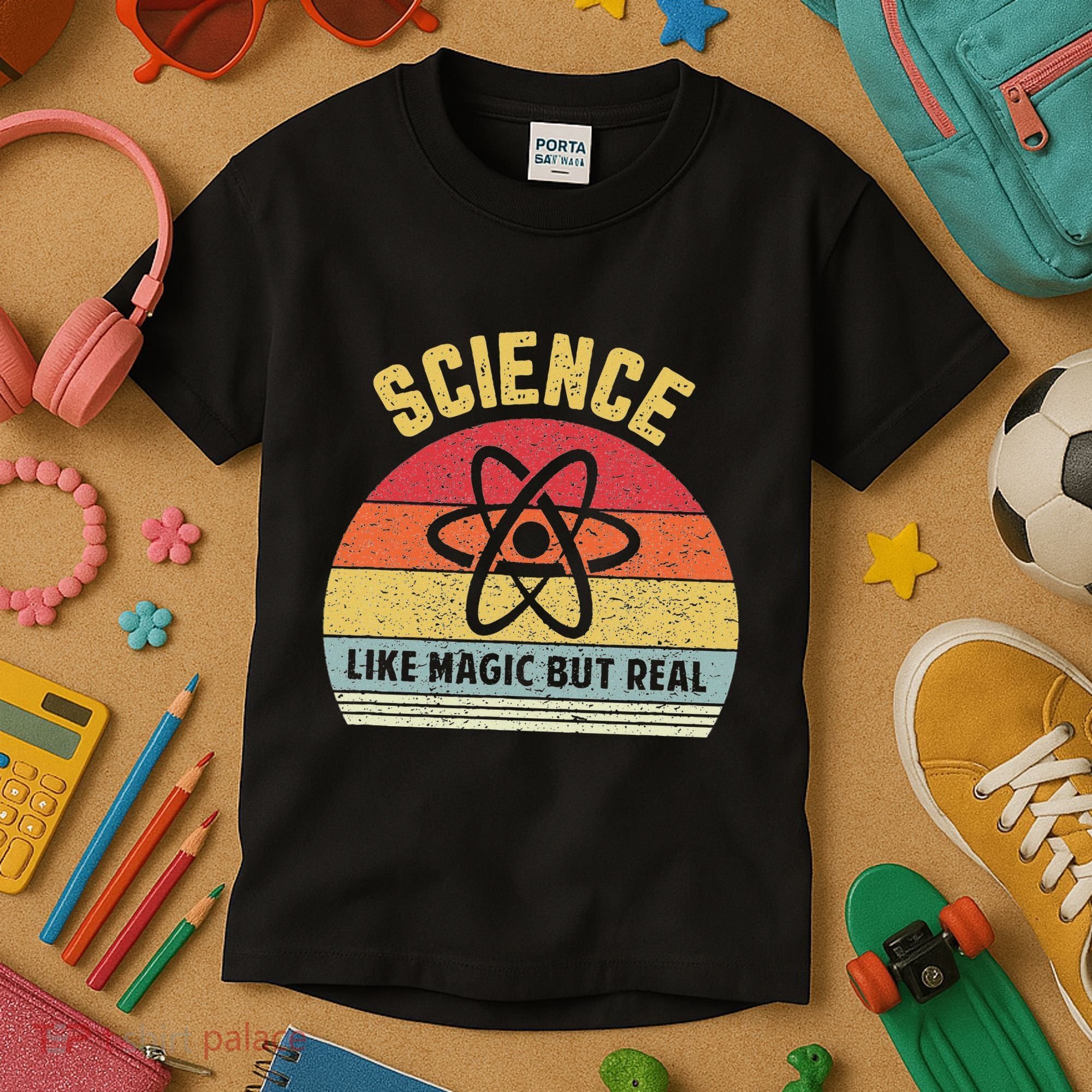 Science Like Magic But Real Funny Retro Science Teacher Kids T-Shirt