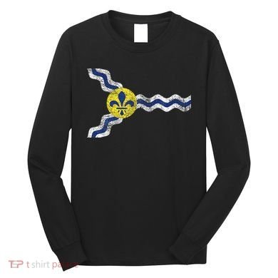 St. Louis Miss Souri Fleur De Lis Flag Long Sleeve Shirt