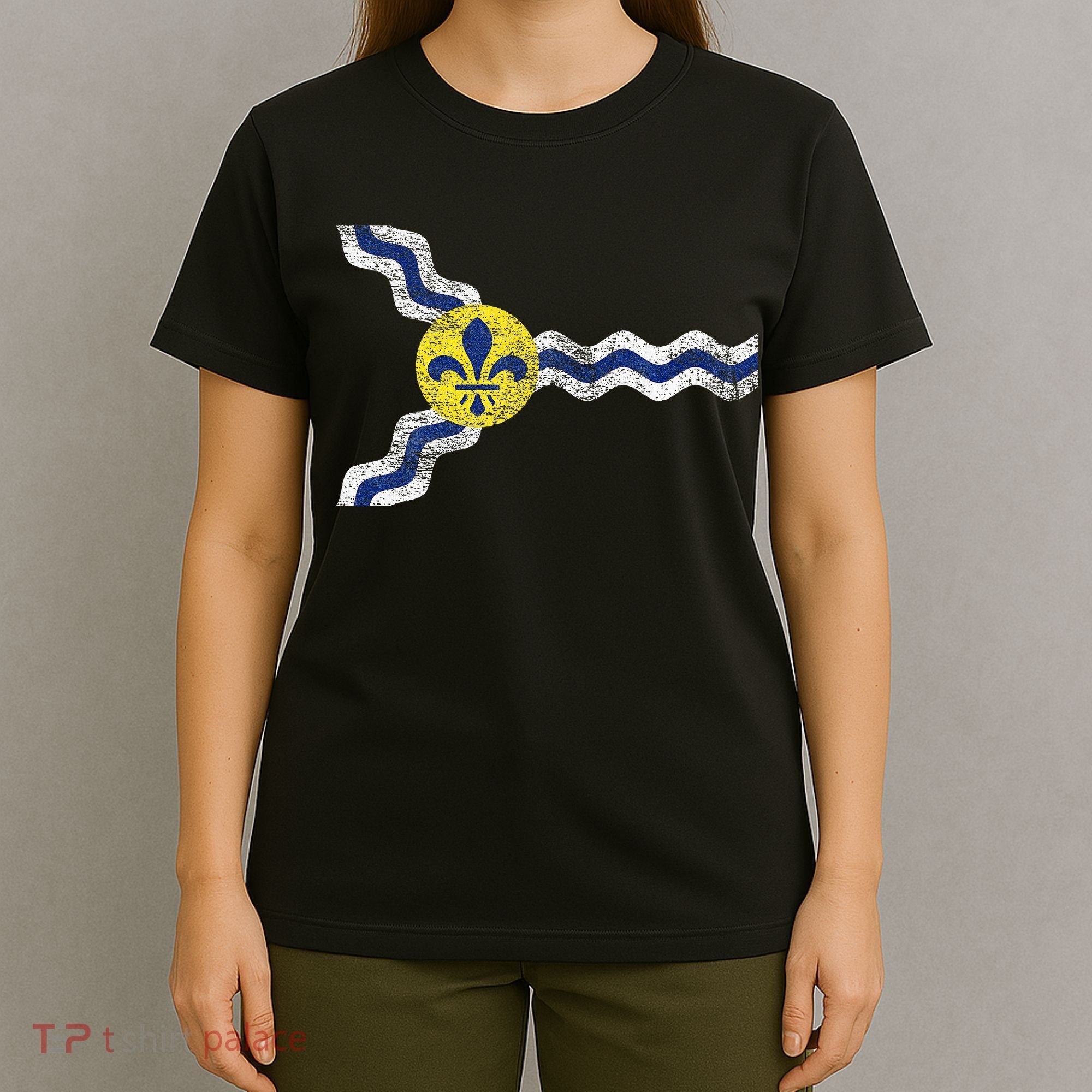 St. Louis Miss Souri Fleur De Lis Flag T-Shirt
