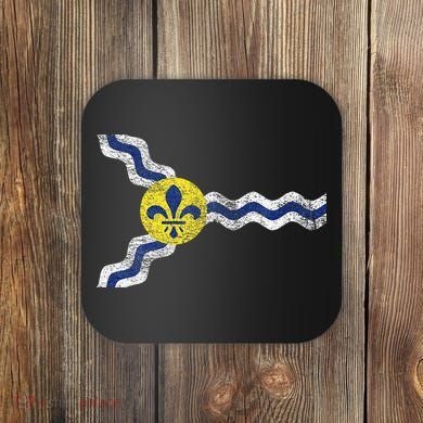 St. Louis Miss Souri Fleur De Lis Flag Coaster