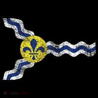 St. Louis Miss Souri Fleur De Lis Flag Ornament thumb 1