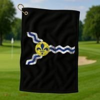 St. Louis Miss Souri Fleur De Lis Flag Golf Towel thumb 1
