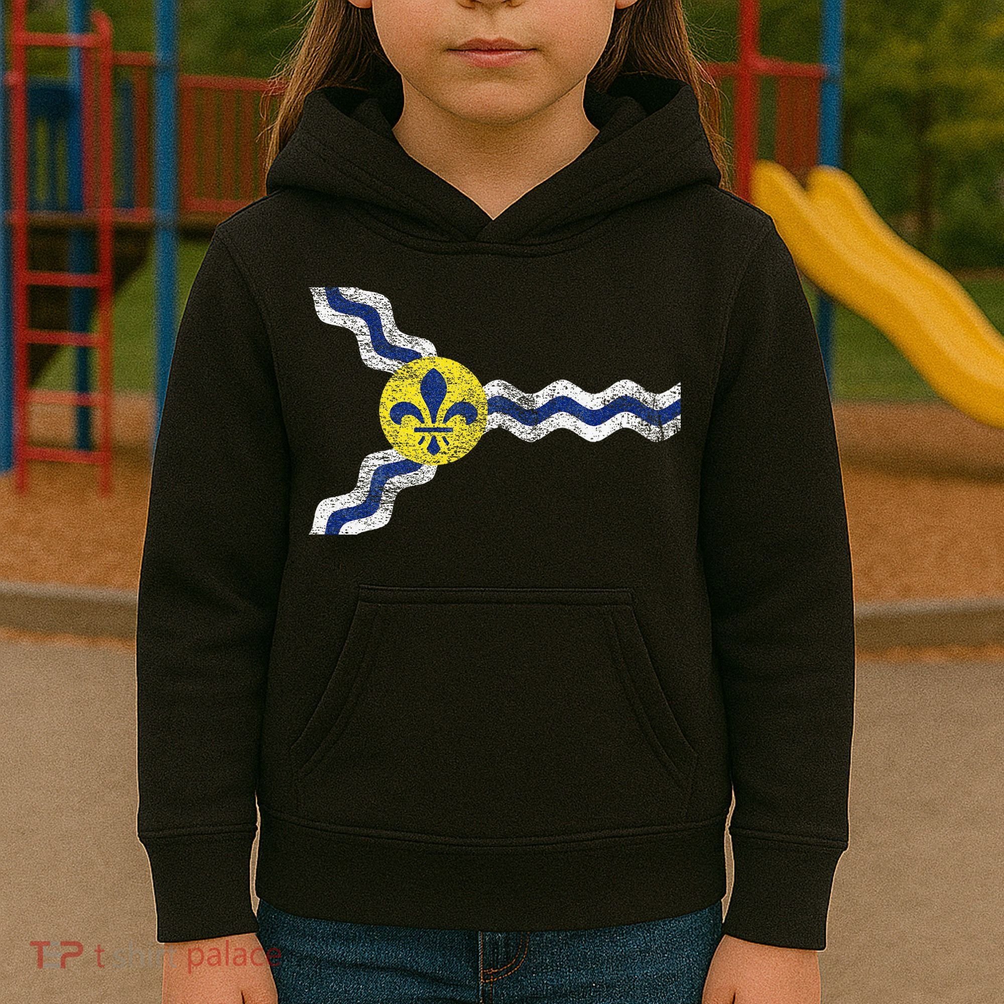 St. Louis Miss Souri Fleur De Lis Flag Kids Hoodie