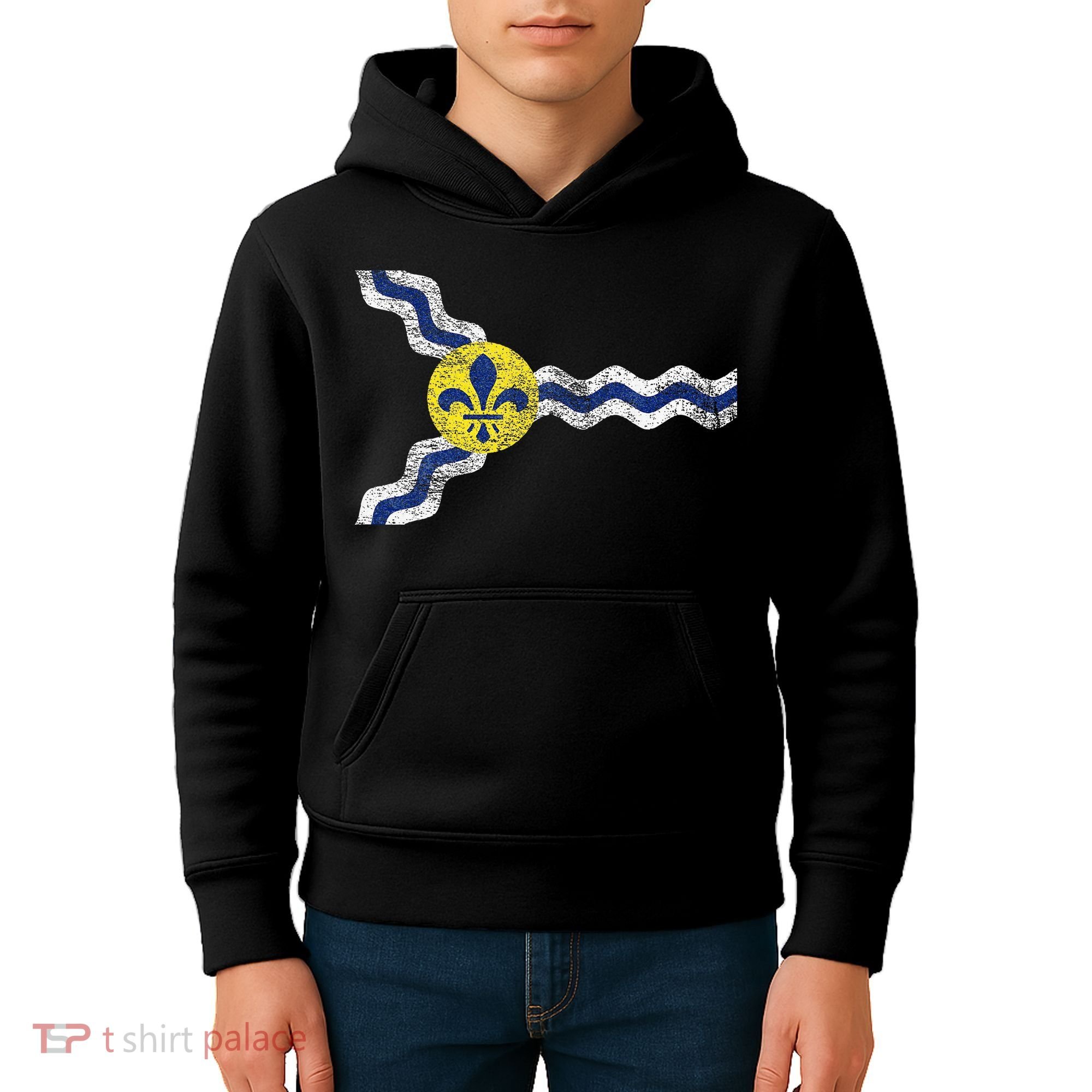 St. Louis Miss Souri Fleur De Lis Flag Kids Hoodie