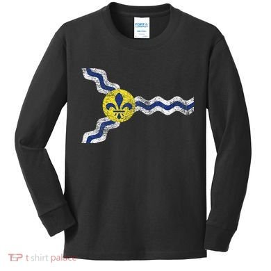 St. Louis Miss Souri Fleur De Lis Flag Kids Long Sleeve Shirt