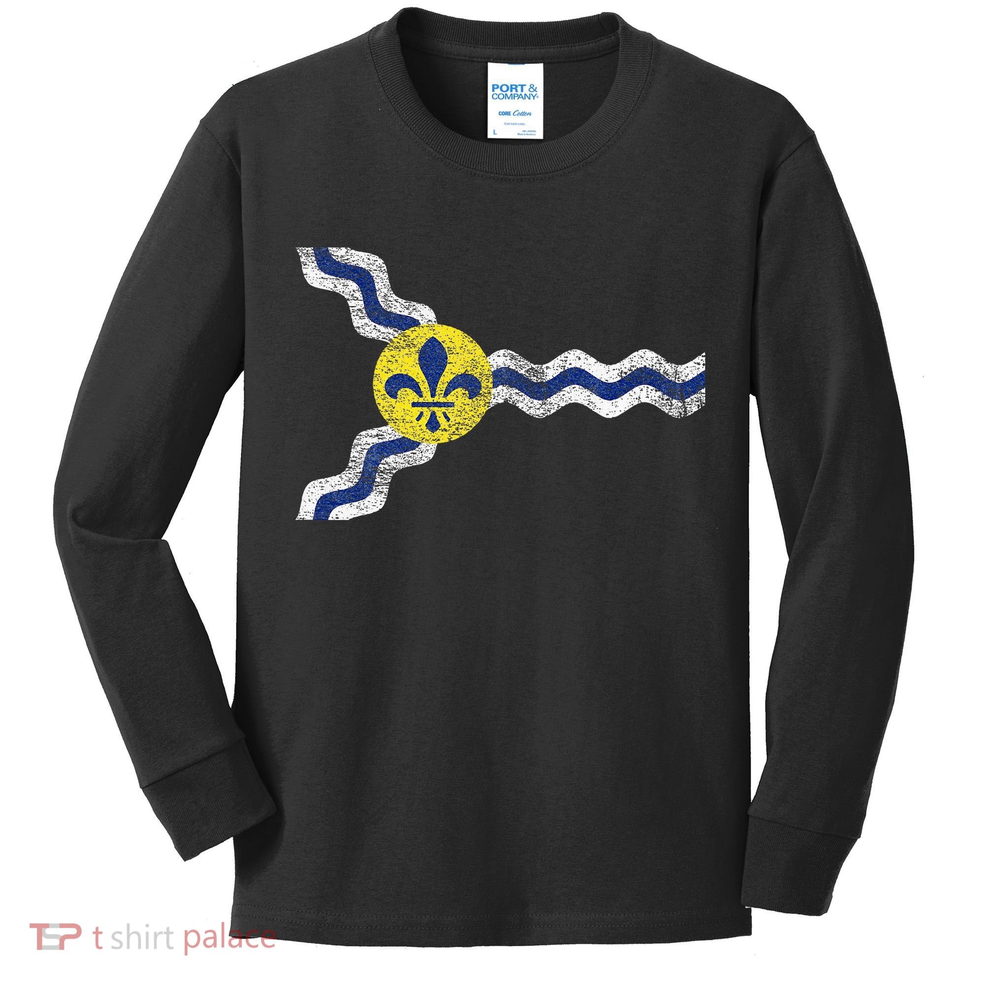 St. Louis Miss Souri Fleur De Lis Flag Kids Long Sleeve Shirt