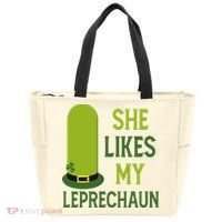 She Likes My Leprechaun Funny St Patricks Day Tote Bag thumb 0