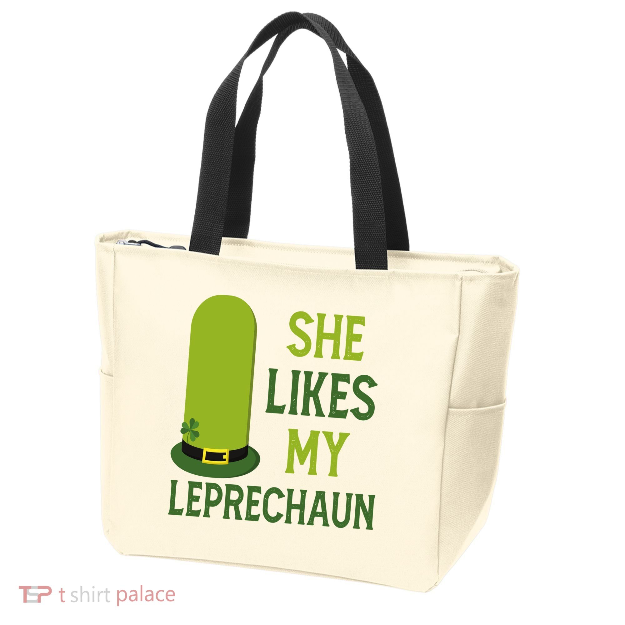 She Likes My Leprechaun Funny St Patricks Day Tote Bag