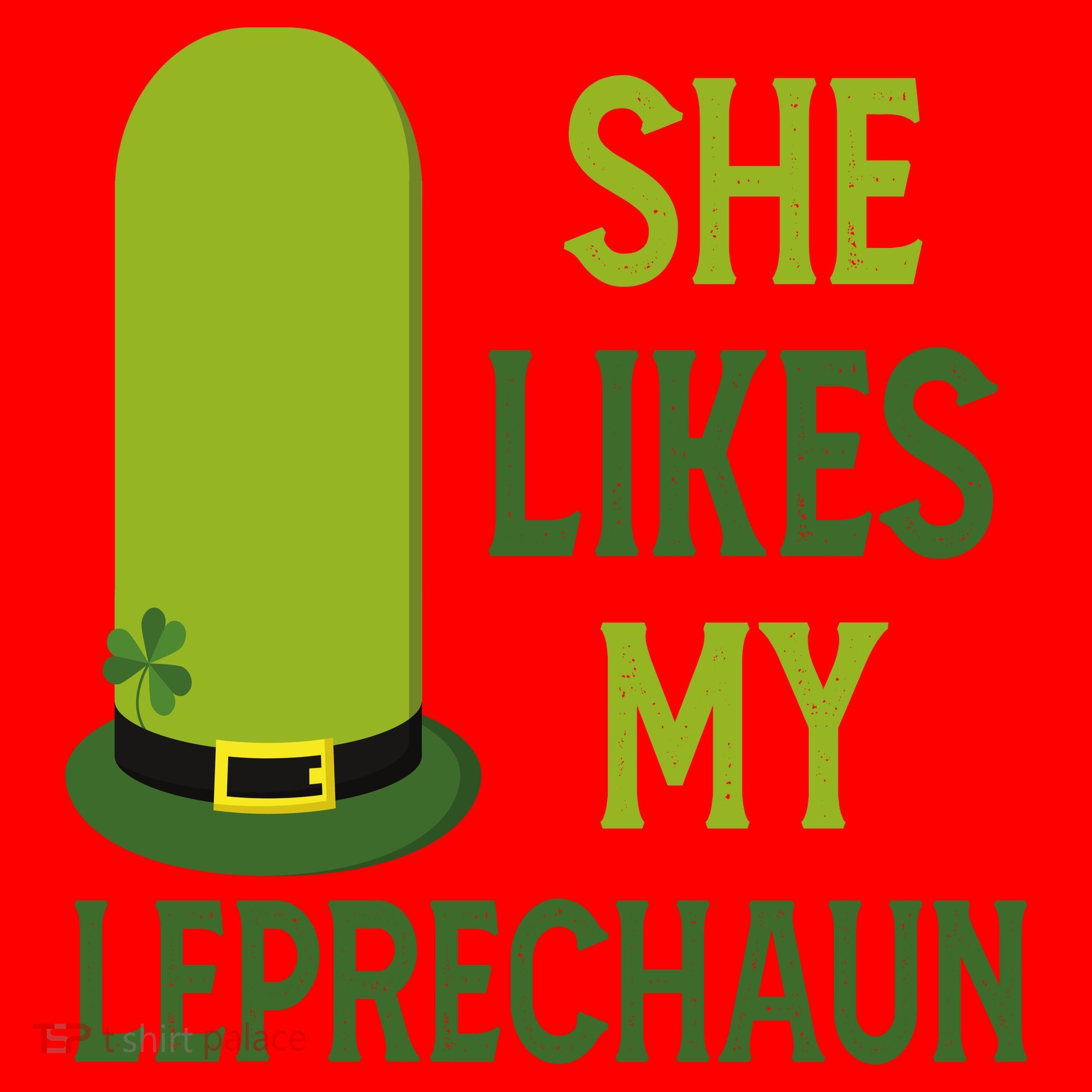 She Likes My Leprechaun Funny St Patricks Day Santa Hat