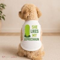 She Likes My Leprechaun Funny St Patricks Day Doggie Tank thumb 2