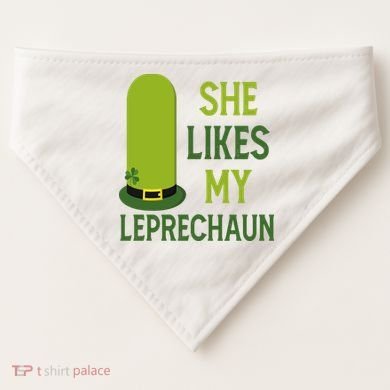 She Likes My Leprechaun Funny St Patricks Day USA-Made Doggie Bandana