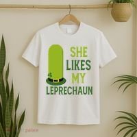 She Likes My Leprechaun Funny St Patricks Day T-Shirt thumb 2