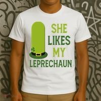 She Likes My Leprechaun Funny St Patricks Day T-Shirt thumb 3