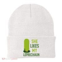 She Likes My Leprechaun Funny St Patricks Day Beanie thumb 0