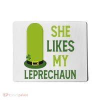 She Likes My Leprechaun Funny St Patricks Day Mousepad thumb 0