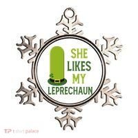 She Likes My Leprechaun Funny St Patricks Day Ornament thumb 0