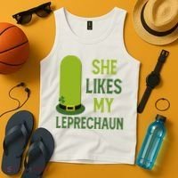 She Likes My Leprechaun Funny St Patricks Day Tank Top thumb 4