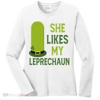 She Likes My Leprechaun Funny St Patricks Day Women's Long Sleeve Shirt thumb 0