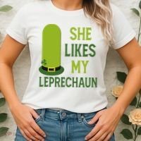 She Likes My Leprechaun Funny St Patricks Day Women's T-Shirt thumb 2
