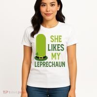 She Likes My Leprechaun Funny St Patricks Day Women's T-Shirt thumb 4