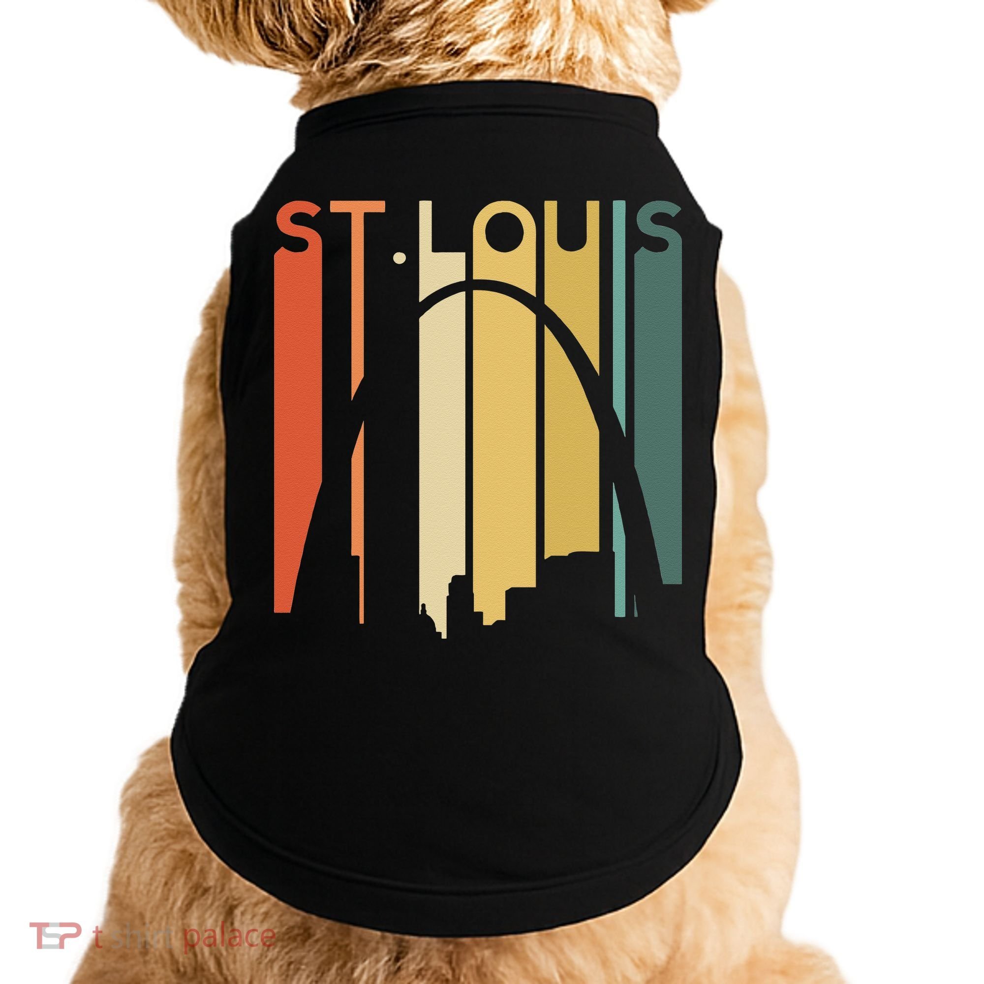 St Louis Missouri Gateway Arch Retro Mississippi River Lou Doggie Tank