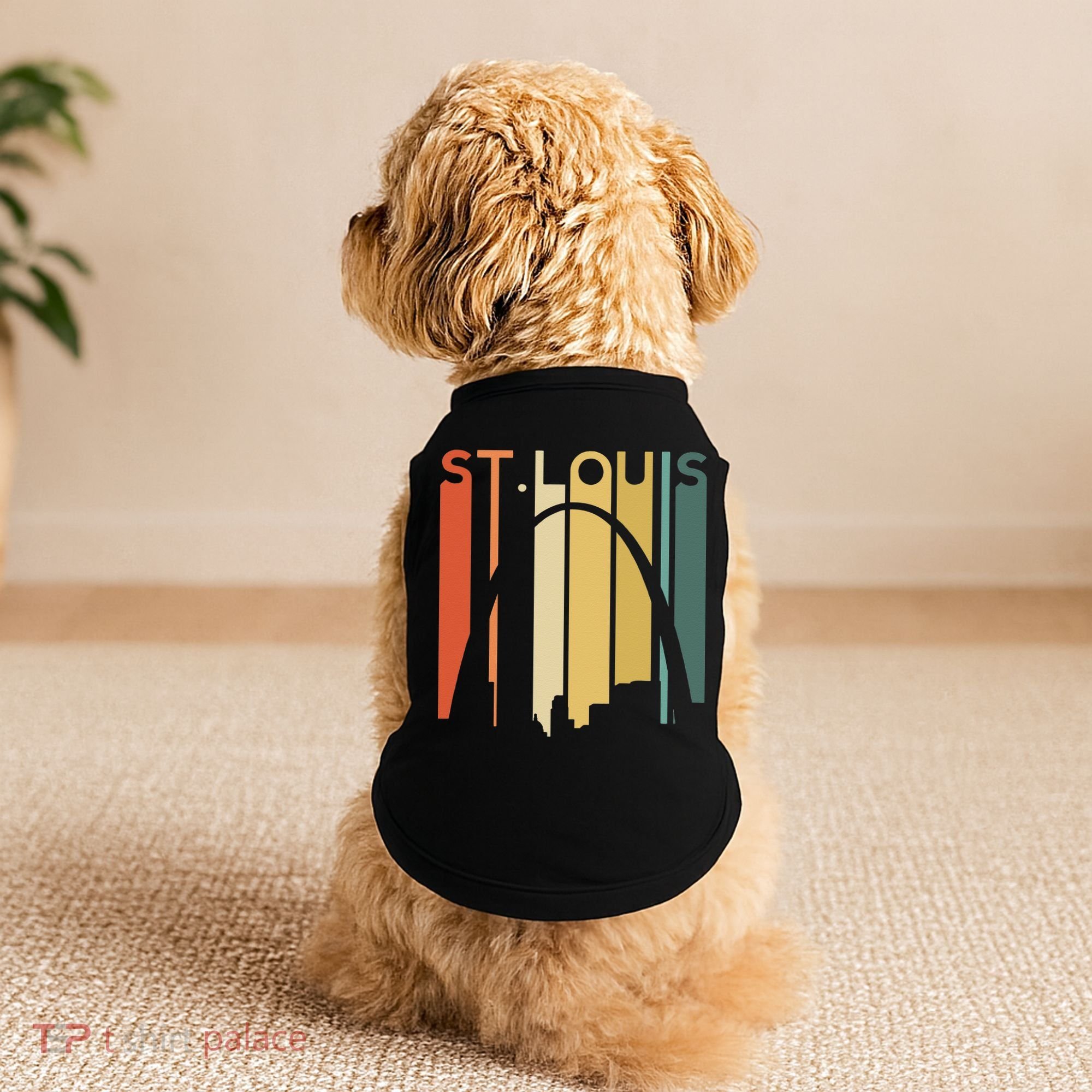 St Louis Missouri Gateway Arch Retro Mississippi River Lou Doggie Tank