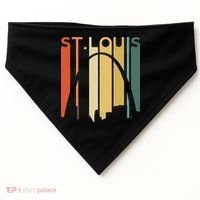 St Louis Missouri Gateway Arch Retro Mississippi River Lou USA-Made Doggie Bandana thumb 0