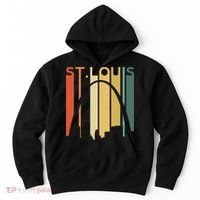 St Louis Missouri Gateway Arch Retro Mississippi River Lou Hoodie thumb 0