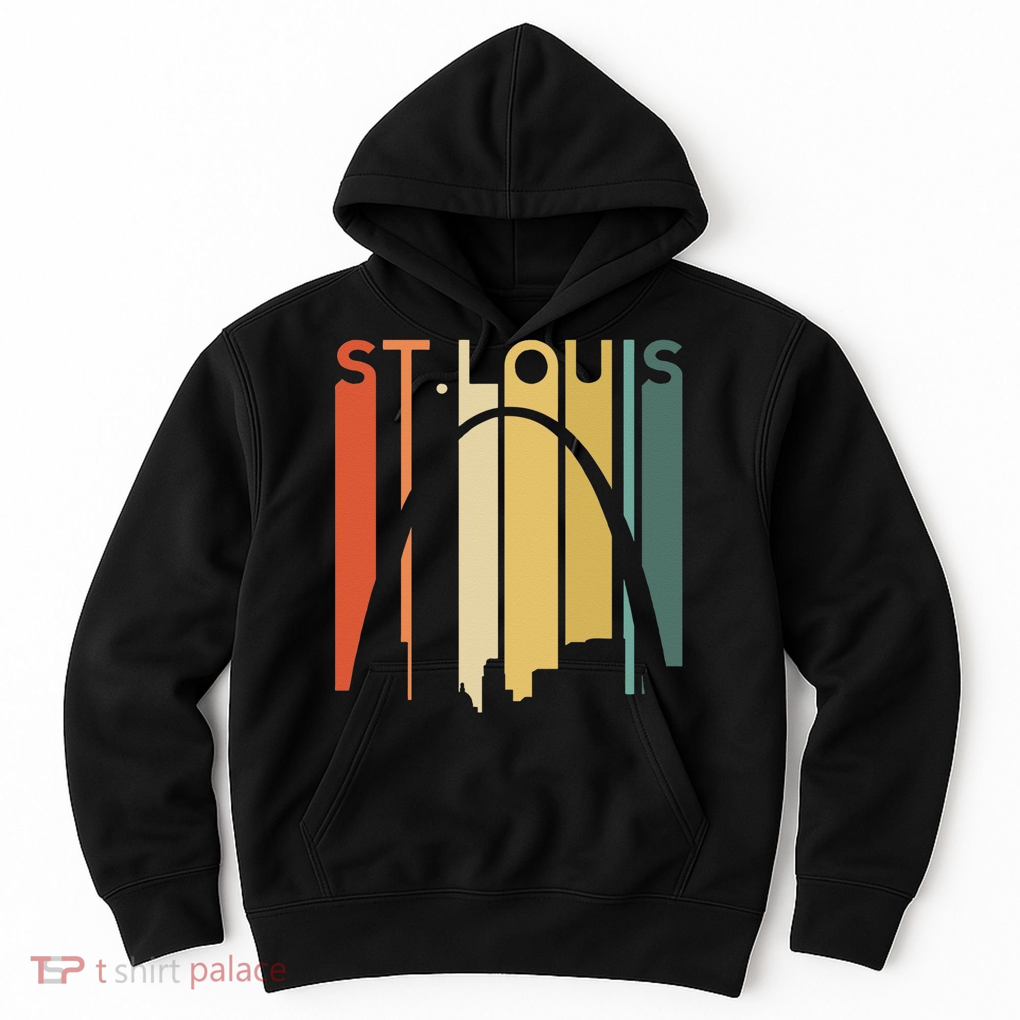 St Louis Missouri Gateway Arch Retro Mississippi River Lou Hoodie