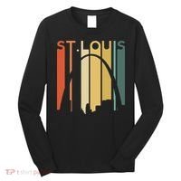 St Louis Missouri Gateway Arch Retro Mississippi River Lou Long Sleeve Shirt thumb 0