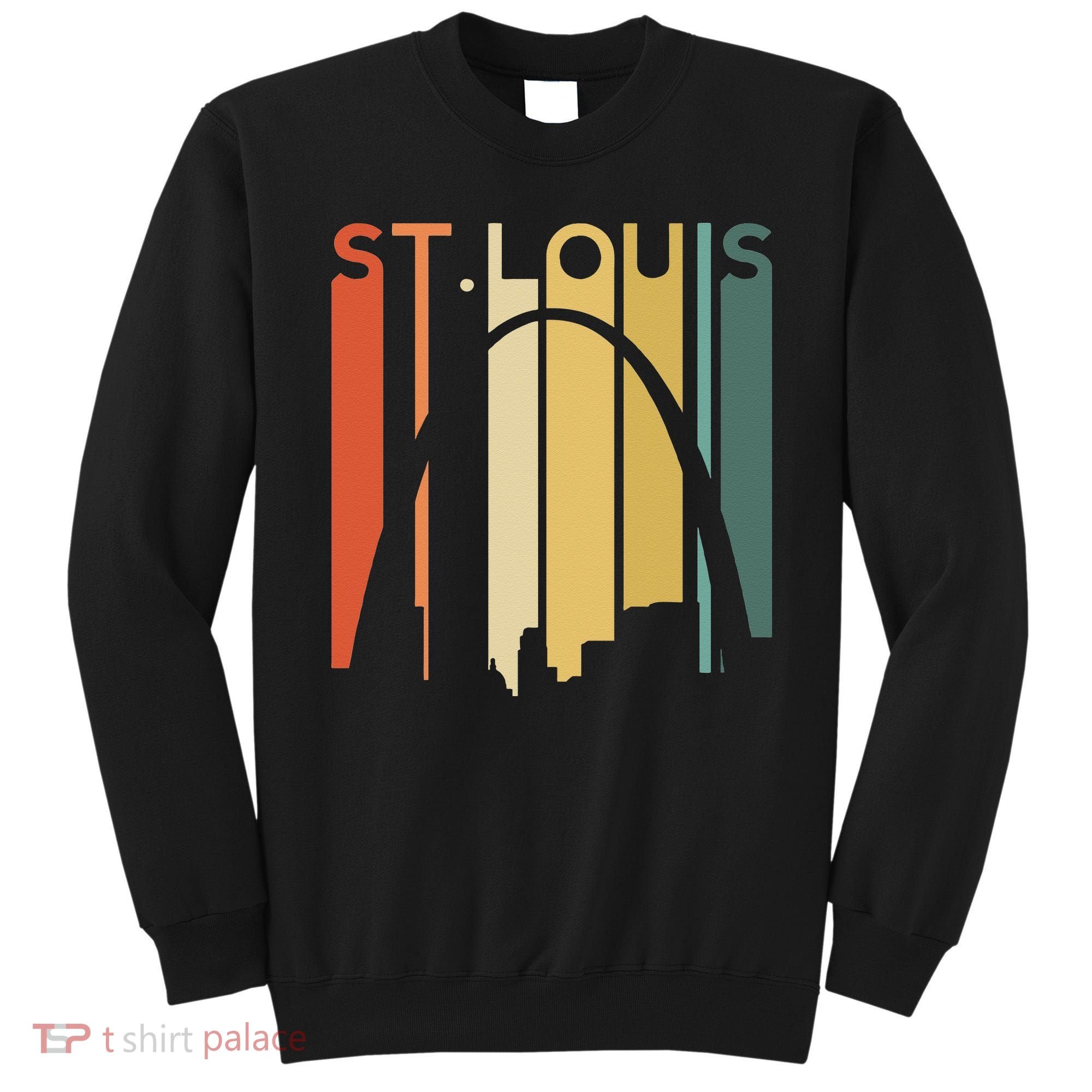 St Louis Missouri Gateway Arch Retro Mississippi River Lou Sweatshirt