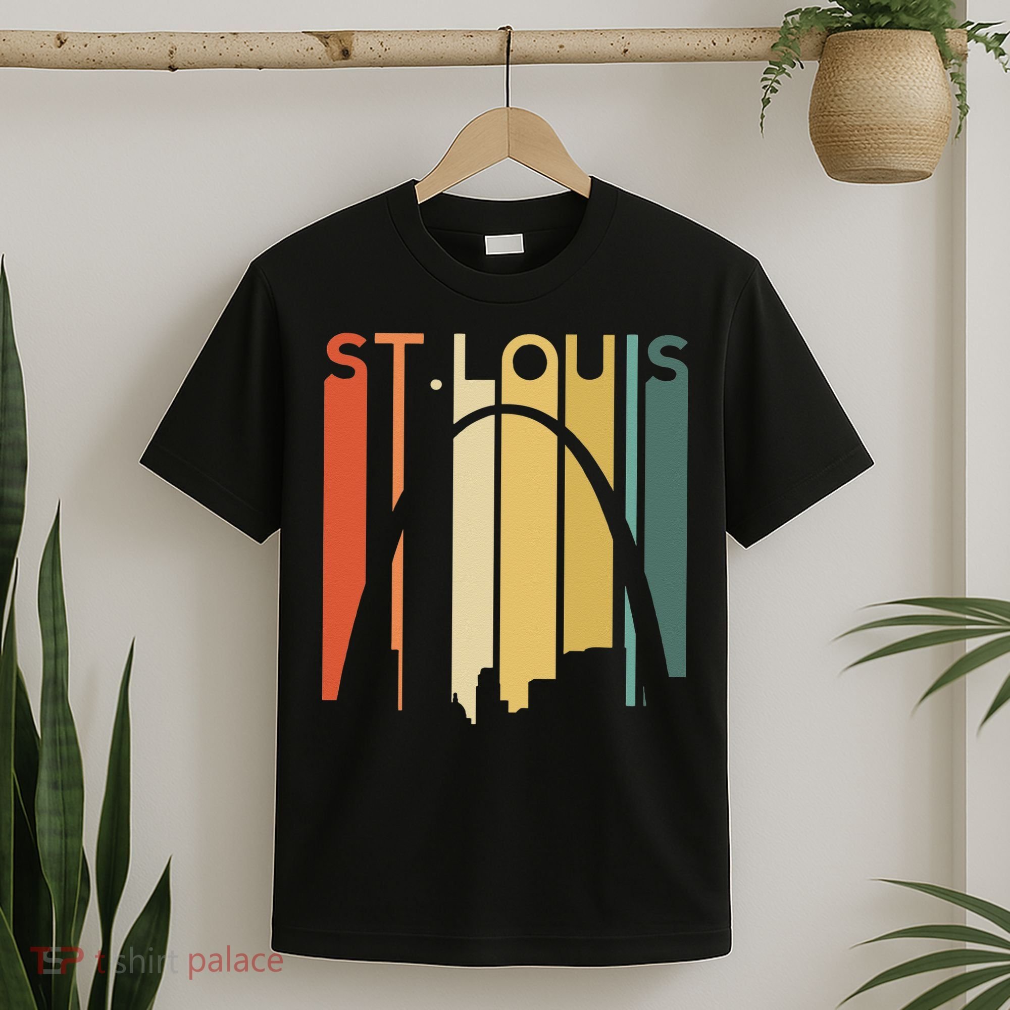 St Louis Missouri Gateway Arch Retro Mississippi River Lou T-Shirt