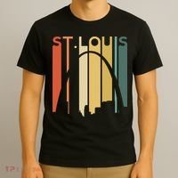 St Louis Missouri Gateway Arch Retro Mississippi River Lou T-Shirt thumb 3