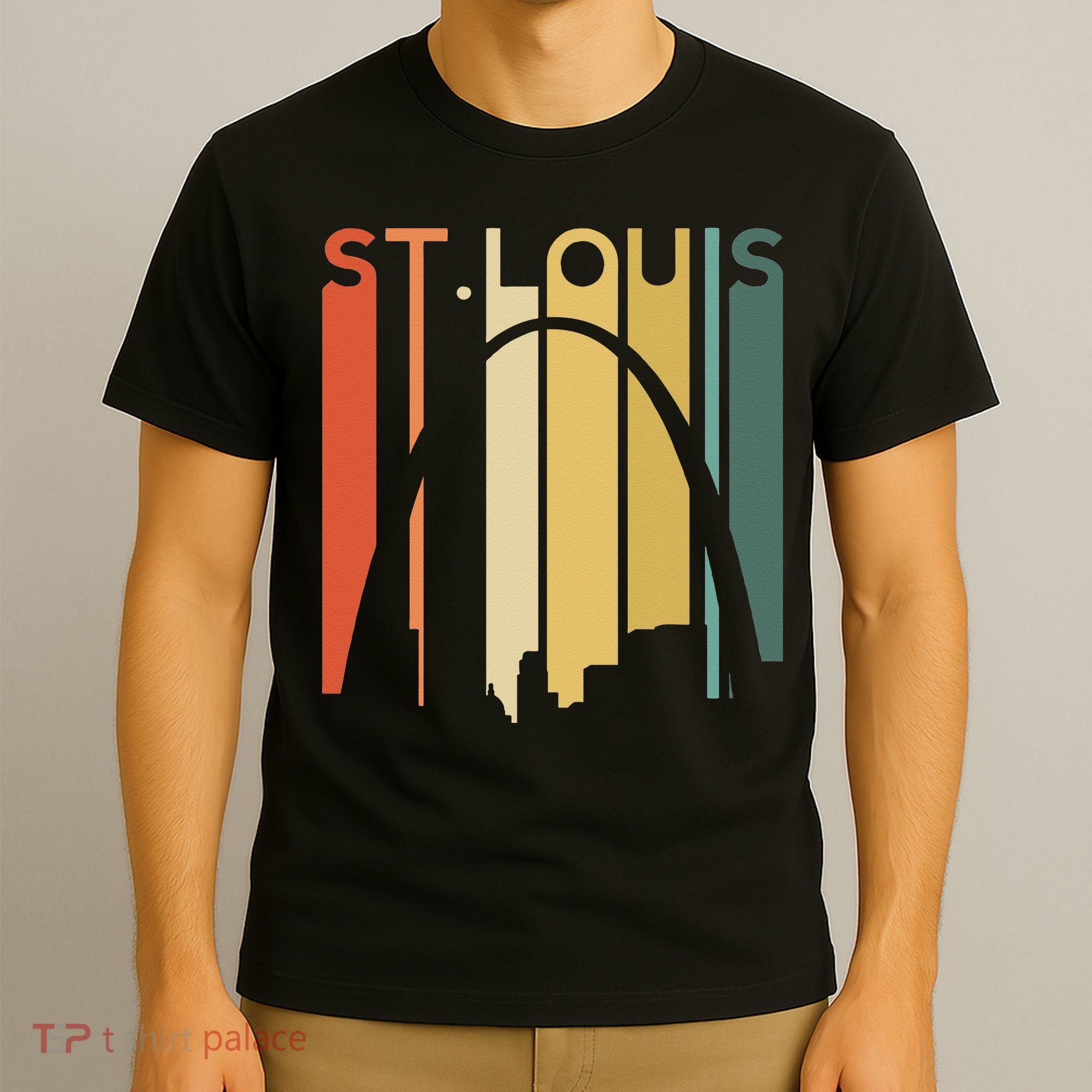 St Louis Missouri Gateway Arch Retro Mississippi River Lou T-Shirt