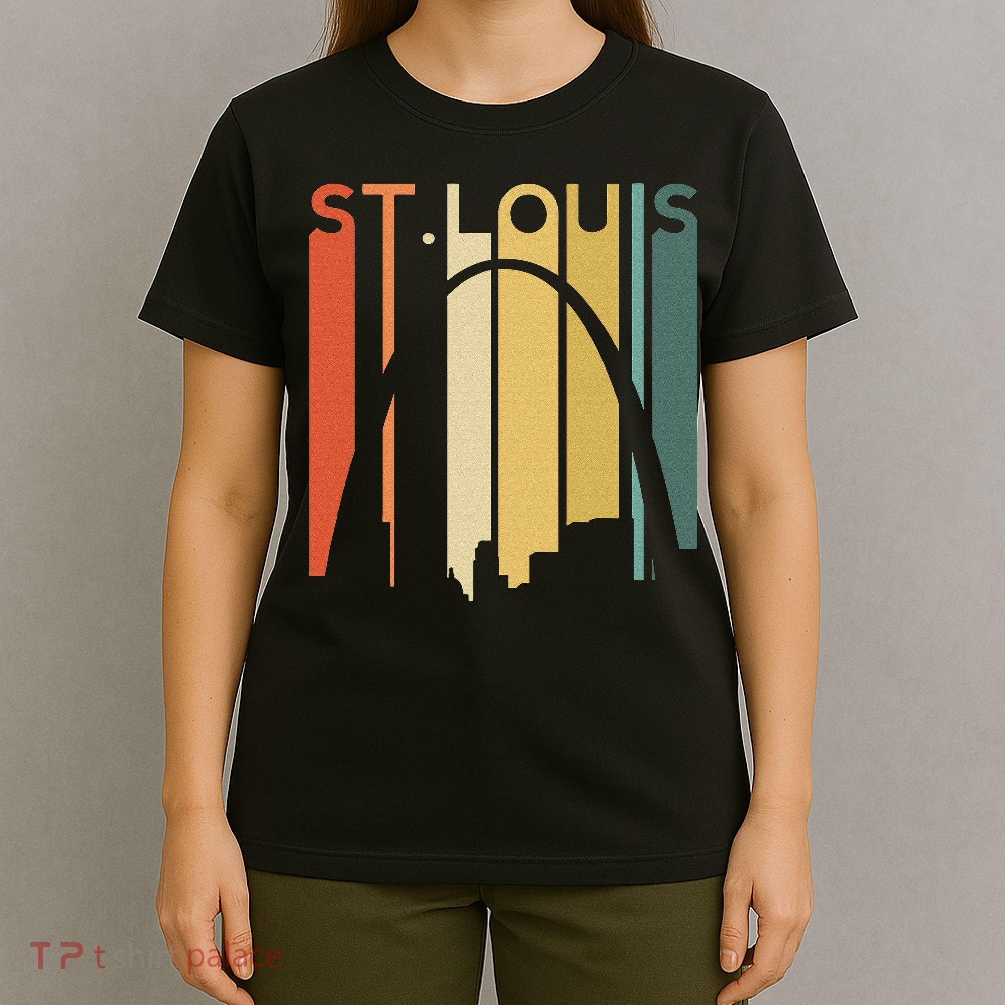 St Louis Missouri Gateway Arch Retro Mississippi River Lou T-Shirt