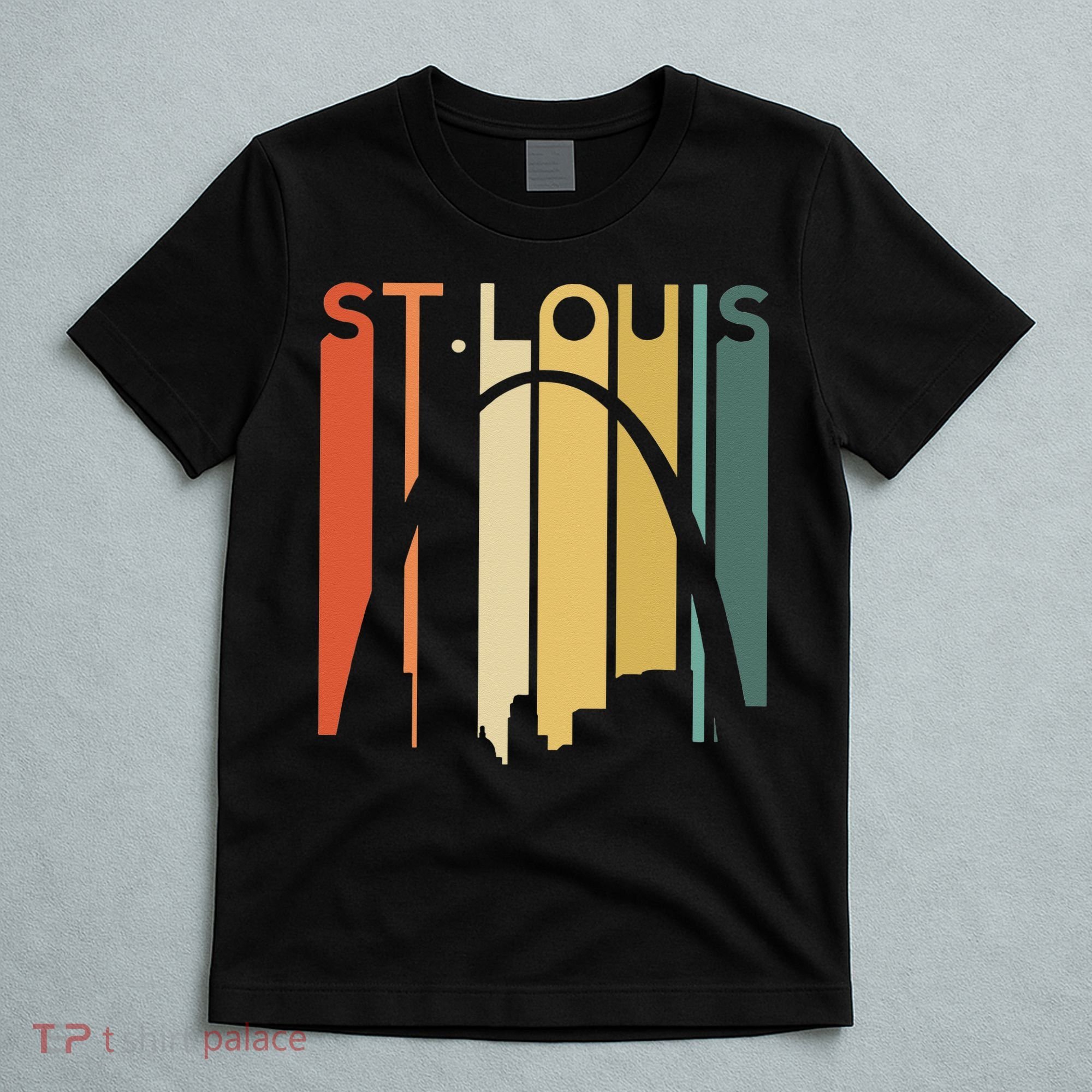 St Louis Missouri Gateway Arch Retro Mississippi River Lou T-Shirt