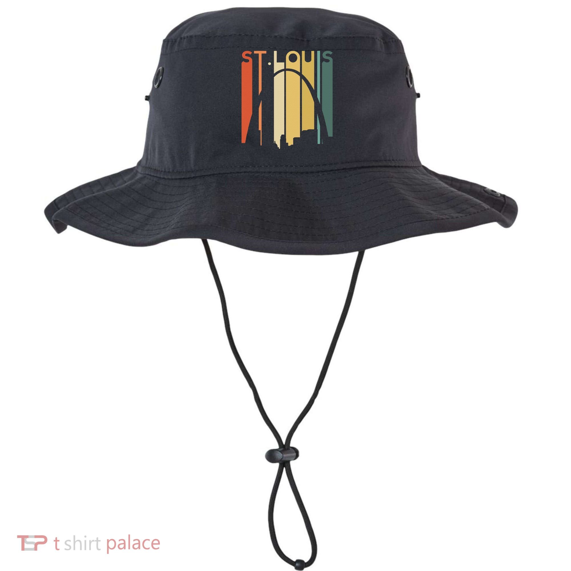 St Louis Missouri Gateway Arch Retro Mississippi River Lou Bucket Hat