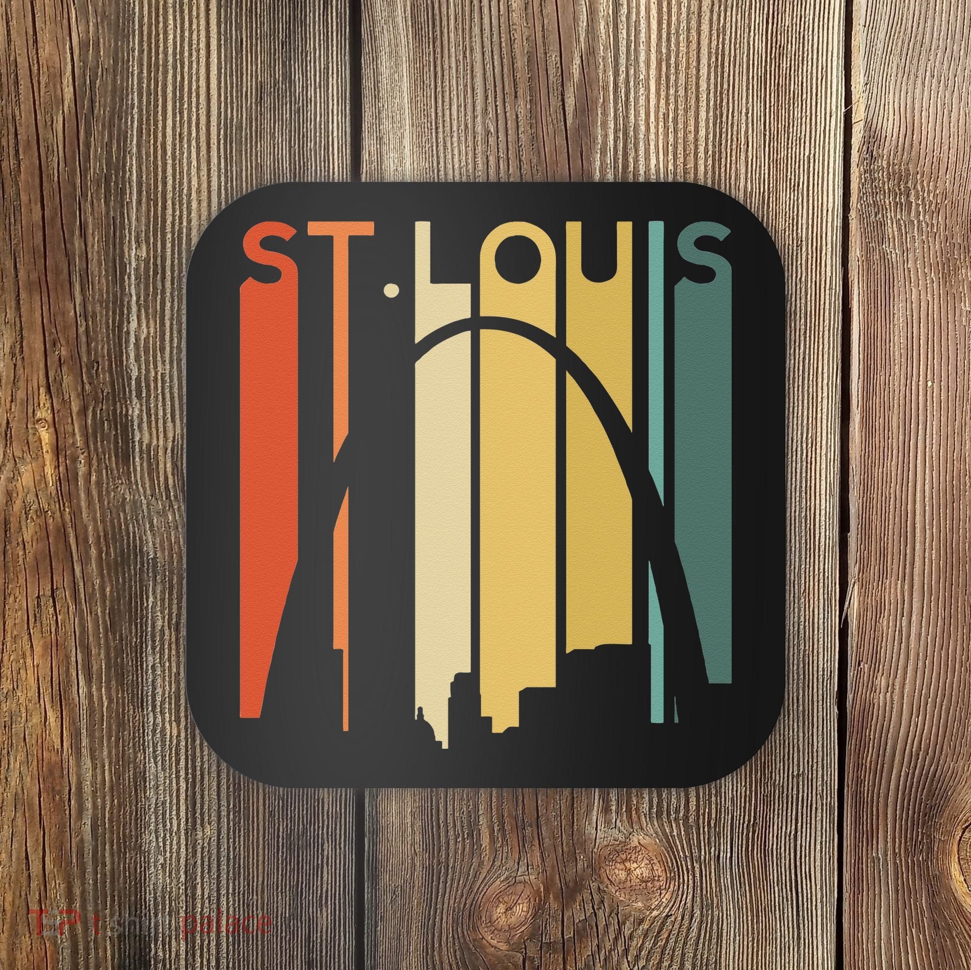 St Louis Missouri Gateway Arch Retro Mississippi River Lou Coaster