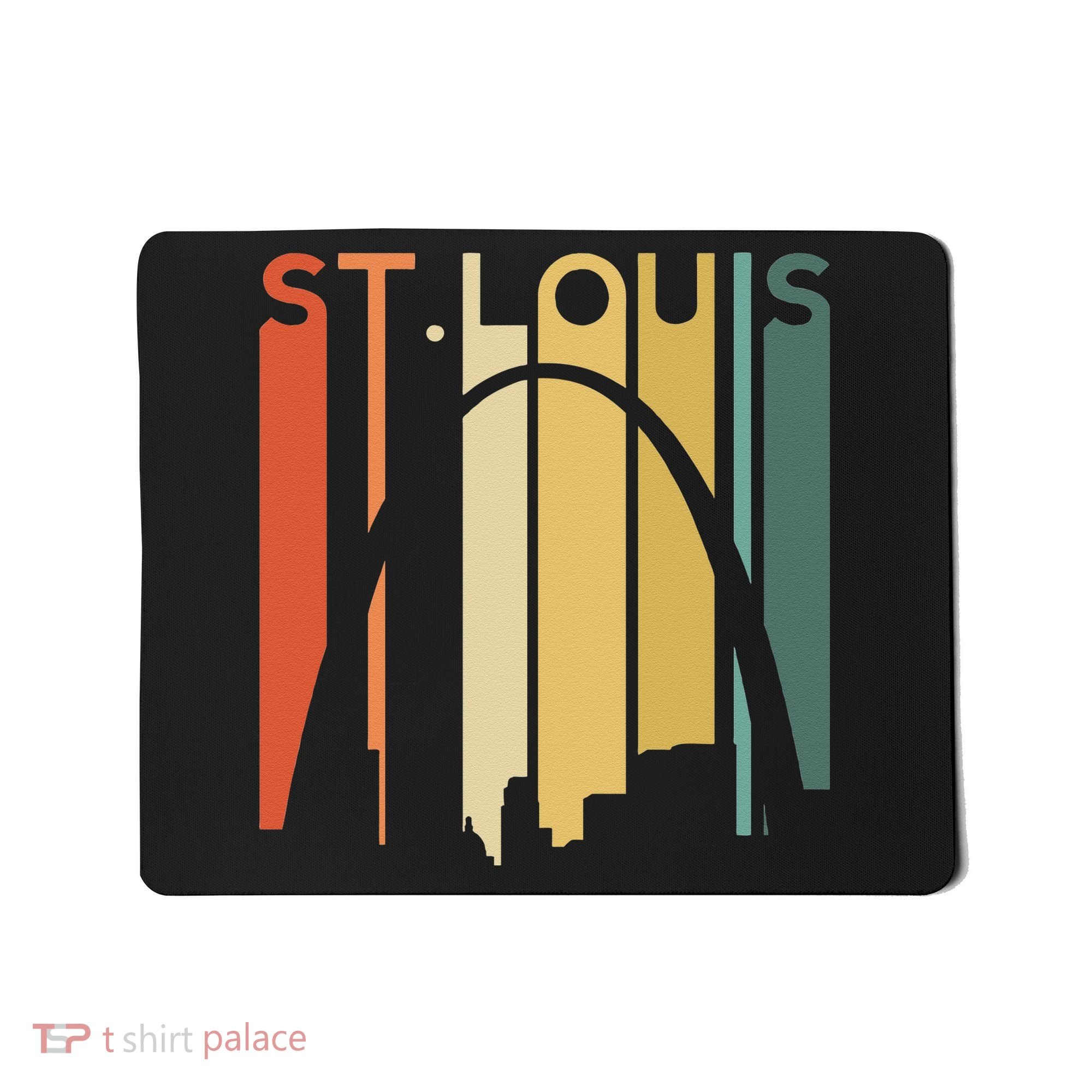 St Louis Missouri Gateway Arch Retro Mississippi River Lou Mousepad