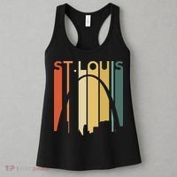 St Louis Missouri Gateway Arch Retro Mississippi River Lou Women's Tank Top thumb 3