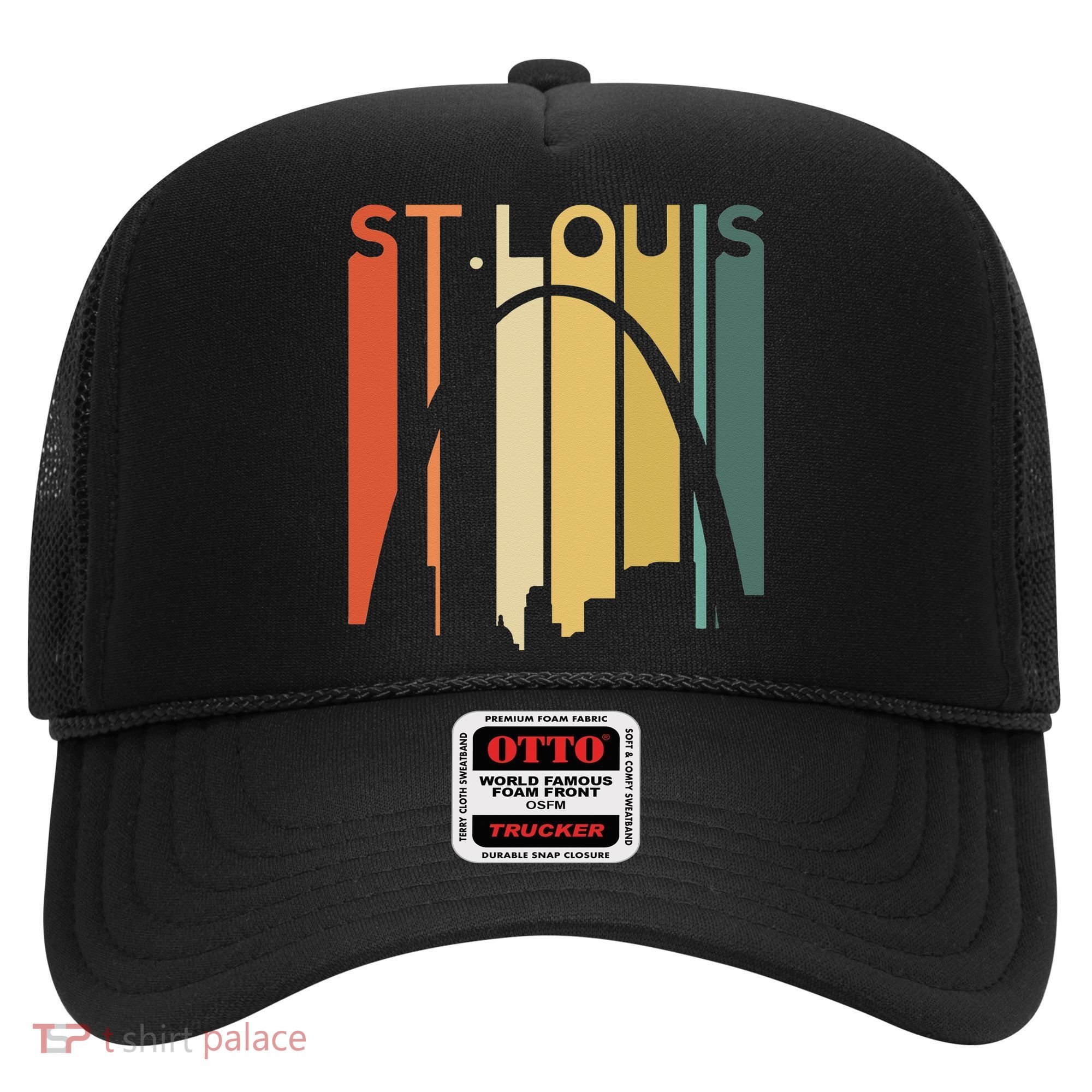 St Louis Missouri Gateway Arch Retro Mississippi River Lou Hat