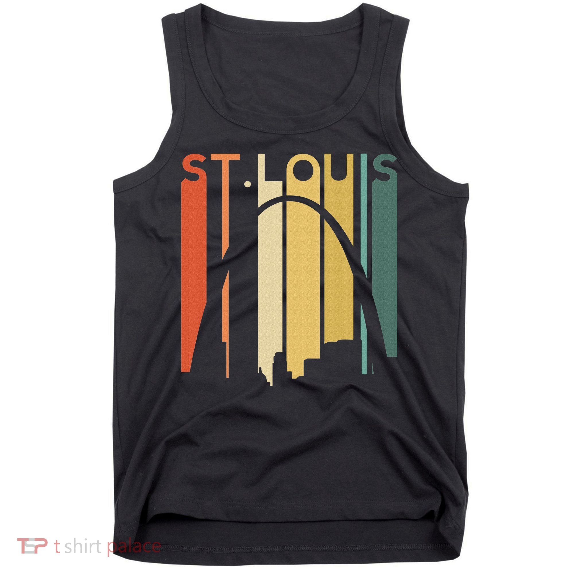 St Louis Missouri Gateway Arch Retro Mississippi River Lou Tank Top